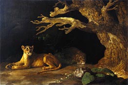 Lioness and Cave, n.d. von George Stubbs | Leinwand Kunstdruck