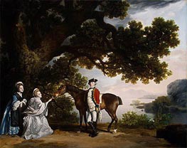 Captain Samuel Sharpe Pocklington with His Wife, Pleasance, and possibly His Sister, Frances, 1769 von George Stubbs | Leinwand Kunstdruck