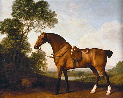 A Saddled Bay Hunter, 1786 | George Stubbs | Giclée Leinwand Kunstdruck