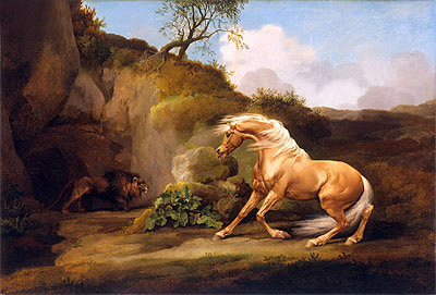 A Horse Frightened by a Lion, c.1790/95 | George Stubbs | Giclée Leinwand Kunstdruck