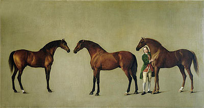 'Whistlejacket' and Two other Stallions with Simon Cobb, the Groom, 1762 | George Stubbs | Giclée Leinwand Kunstdruck