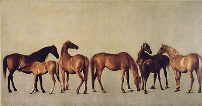 Mares and Foals without a Background, c.1762 | George Stubbs | Giclée Canvas Print
