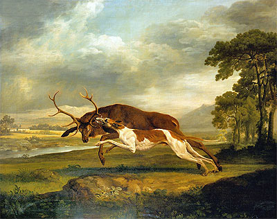 Hound Coursing a Stag, c.1762 | George Stubbs | Giclée Canvas Print
