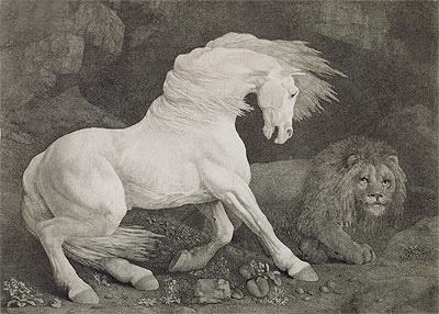 A Horse Affrighted by a Lion, 1788 | George Stubbs