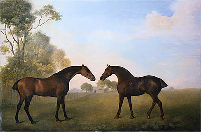 Two Hunters out at Grass, 1789 | George Stubbs | Giclée Leinwand Kunstdruck