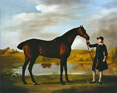 The Duke of Marlborough's Bay Hunter, with a Groom in Livery in a Lake Landscape, n.d. | George Stubbs | Giclée Canvas Print
