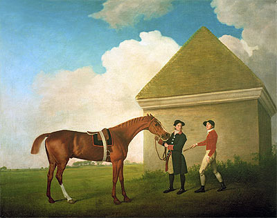 Eclipse at Newmarket with a Groom and a Jockey, 1770 | George Stubbs | Giclée Leinwand Kunstdruck