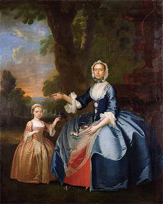 Portrait of Mrs Dawson of Retford and Her Daughter, c.1749 | George Stubbs | Giclée Leinwand Kunstdruck