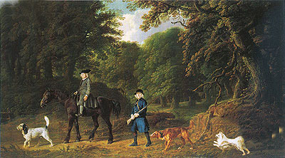 George Stubbs | Lord Torrington's Steward and Gamekeeper with Their Dogs at Southill Bedfordshire, 1767 | Giclée Canvas Print
