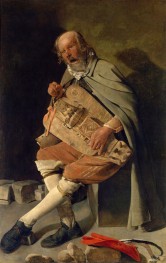 The Hurdy-Gurdy Player with Hat, c.1625/30 by Georges de La Tour | Canvas Print