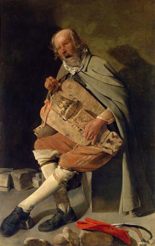 The Hurdy-Gurdy Player with Hat, c.1625/30 | Georges de La Tour | Giclée Canvas Print