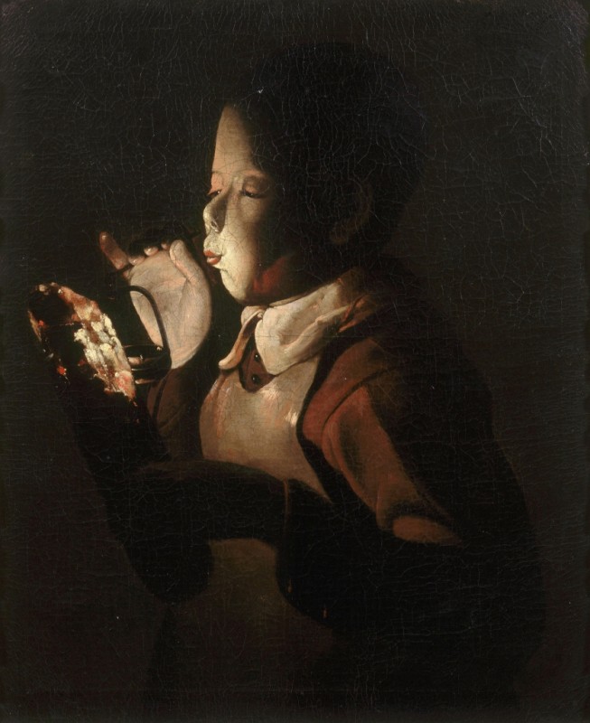 Boy Blowing on a Lamp, c.1640 | Georges de La Tour | Giclée Canvas Print