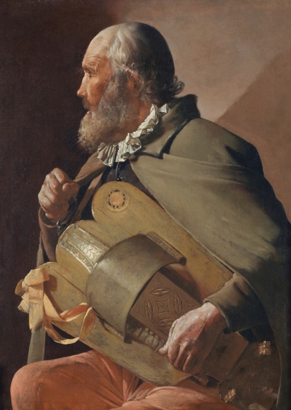 A Blind Hurdy-Gurdy Player, c.1620/30 | Georges de La Tour | Giclée Canvas Print
