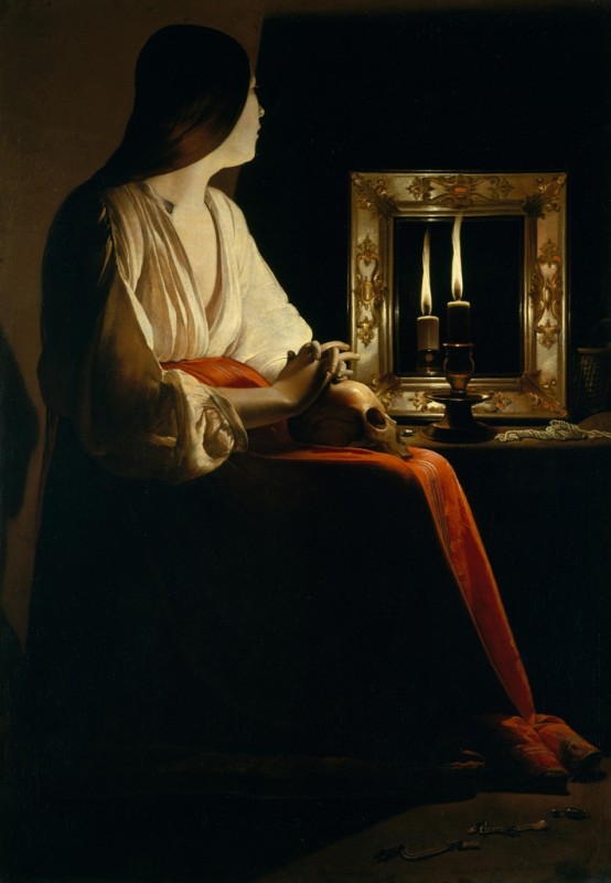 Die Büßende Magdalena, 1640 | Georges de La Tour | Giclée Leinwand-Kunstdruck