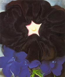 O'Keeffe | Black Hollyhock, Blue Larkspur | Giclée Canvas Print