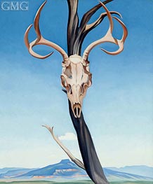 Deer's Skull with Pedernal | O'Keeffe | Painting Reproduction