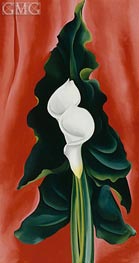 Calla Lilies on Red, 1928 by O'Keeffe | Canvas Print