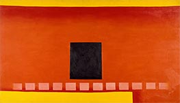 Schwarze Tür mit rot, 1954 von O'Keeffe | Leinwand Kunstdruck
