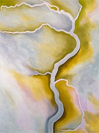 Vom Fluss - blass, 1959 von O'Keeffe | Leinwand Kunstdruck