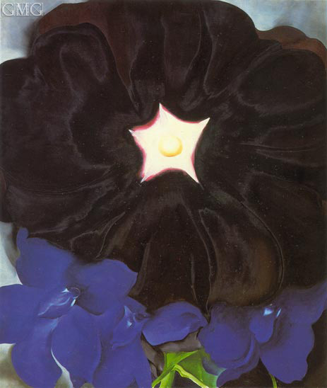 Schwarze Stockrose, blauer Rittersporn, 1929 | O'Keeffe | Giclée Leinwand Kunstdruck