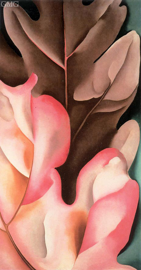 Oak Leaves - Pink and Gray, 1929 | O'Keeffe | Giclée Leinwand Kunstdruck