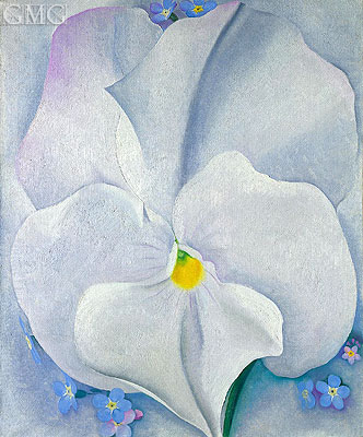 O'Keeffe | White Pansy (Pansy with Forget-me-nots), 1927 | Giclée Canvas Print