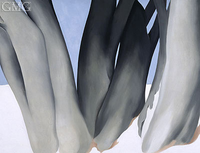 Bare Tree Trunks with Snow, 1946 | O'Keeffe | Giclée Canvas Print