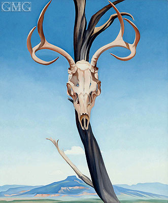 Deer's Skull with Pedernal, 1936 | O'Keeffe | Giclée Leinwand Kunstdruck