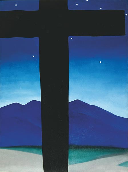Schwarzes Kreuz mit Sternen und Blau, 1929 | O'Keeffe