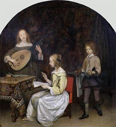 Gerard ter Borch | The Concert: Singer and Theorbo Player | Giclée Canvas Print