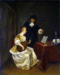 The Music Lesson, c.1670 by Gerard ter Borch | Canvas Print