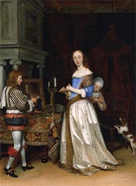 A Lady at her Toilet, c.1660 by Gerard ter Borch | Canvas Print