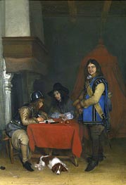 An Officer Dictating a Letter, c.1655/58 by Gerard ter Borch | Canvas Print