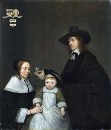The van Moerkerken Family, c.1653/54 by Gerard ter Borch | Canvas Print