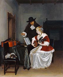 The Music Lesson, c.1668 by Gerard ter Borch | Canvas Print