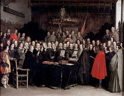 The Ratification of the Treaty of Munster, 1648 | Gerard ter Borch | Giclée Leinwand Kunstdruck
