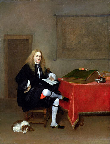 Portrait of a Man in his Study, c.1668/69 | Gerard ter Borch | Giclée Leinwand Kunstdruck