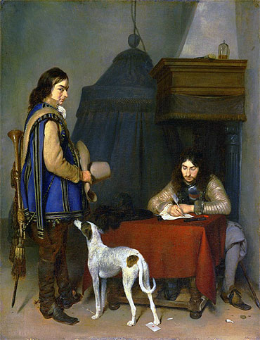 Officer Writing a Letter with a Trumpeter, c.1658/59 | Gerard ter Borch