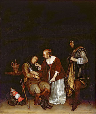Gerard ter Borch | The Sleeping Soldier, c.1656/57 | Giclée Leinwand Kunstdruck