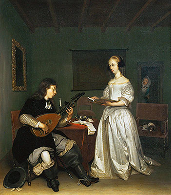 The Duet: Singer and Theorbo-Player, 1669 | Gerard ter Borch