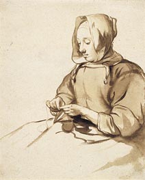 Woman Doing Handwork | Gerbrand van den Eeckhout | Painting Reproduction