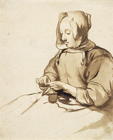 Woman Doing Handwork, c.1655 | Gerbrand van den Eeckhout