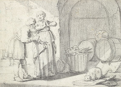 Genre Scene with a Man a Woman and a Cat, n.d. | Gerbrand van den Eeckhout