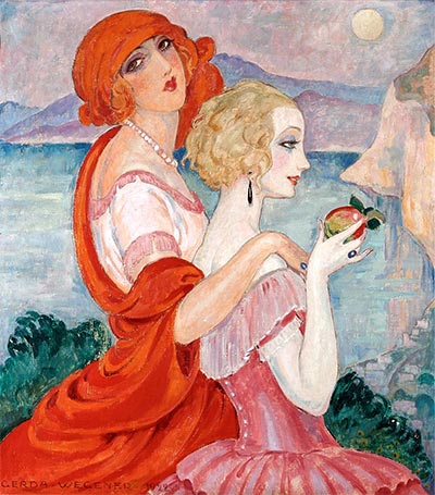 Gerda Wegener | Auf der Anacapri Weg, 1922 | Giclée Leinwand Kunstdruck