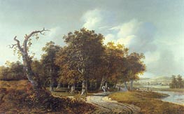 Wooded Landscape with Horseman, c.1660 by Gillis Rombouts | Canvas Print