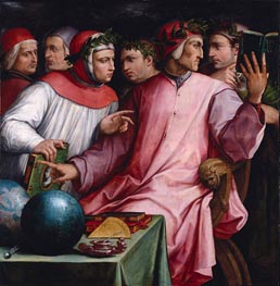 Porträt von sechs toskanischen Dichtern, 1544 von Giorgio Vasari | Leinwand Kunstdruck