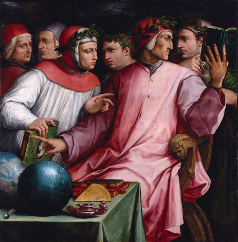 Porträt von sechs toskanischen Dichtern, 1544 | Giorgio Vasari | Giclée Leinwand Kunstdruck