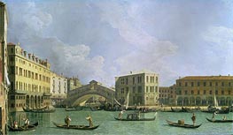 View of the Rialto Bridge, North, c.1734/35 von Canaletto | Leinwand Kunstdruck