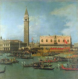 View of the Palace of St Mark, Venice, with Preparations for the Doge's Wedding, n.d. von Canaletto | Leinwand Kunstdruck