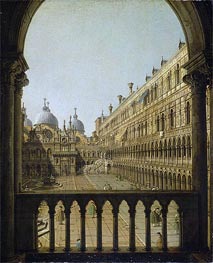 Interior Court of the Doge's Palace, Venice, c.1756 von Canaletto | Leinwand Kunstdruck